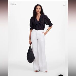 Madewell White Wide Leg Pants The Zoe Relaxed Wide Pant in 100% Linen